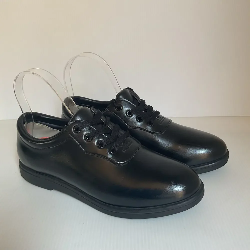 Dinkles Kids Black Dress Shoes Oxford Uniform School Shoes Size 3.5 Youth